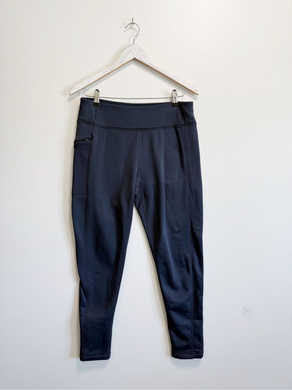 TITLE NINE Fleece Lined Legging Pants Navy Dark Blue Size L Large